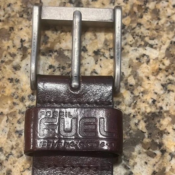 Vintage 90’s Men’s M Fossil Brown Leather Belt - Picture 1 of 10